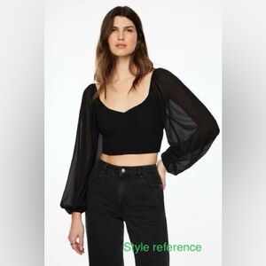 Zara Black Sweetheart Neckline Crop Top